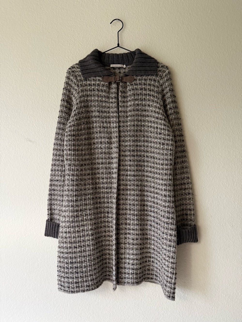 Chiaramente made in Italy Wool-Blend Cape Coat in Gray